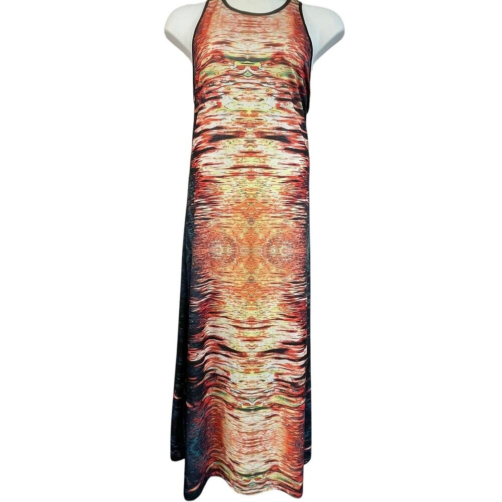 Just Love 1X Sleeveless Maxi Dress Abstract Print Racerback